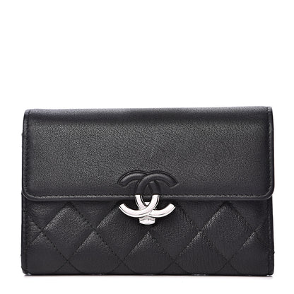 Chanel Lambskin Quilted CC Box Flap Wallet Black 1 of 13