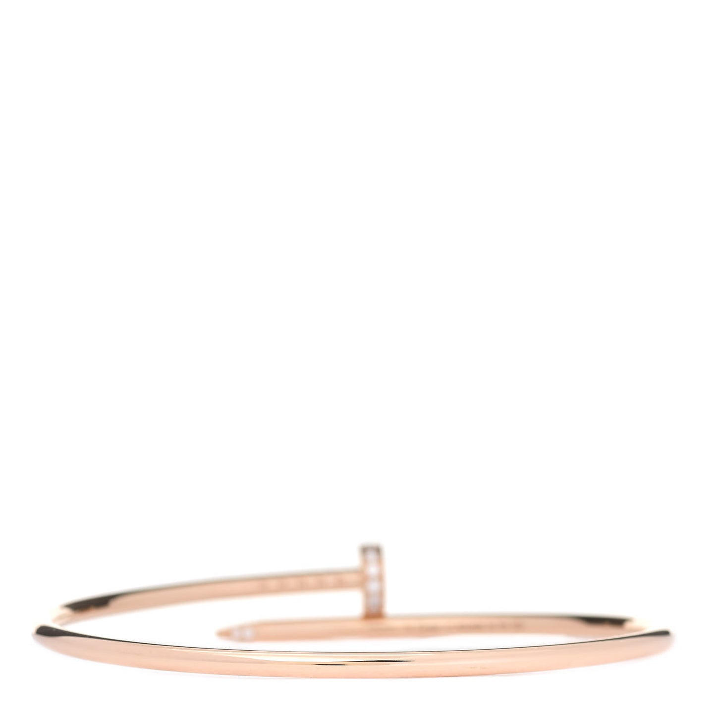 18K Pink Gold Diamond Small Juste Un Clou Bracelet 17