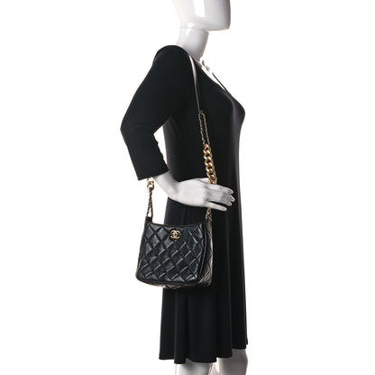 Chanel Lambskin Quilted Large CC Funky Town Hobo Black 2 of 10