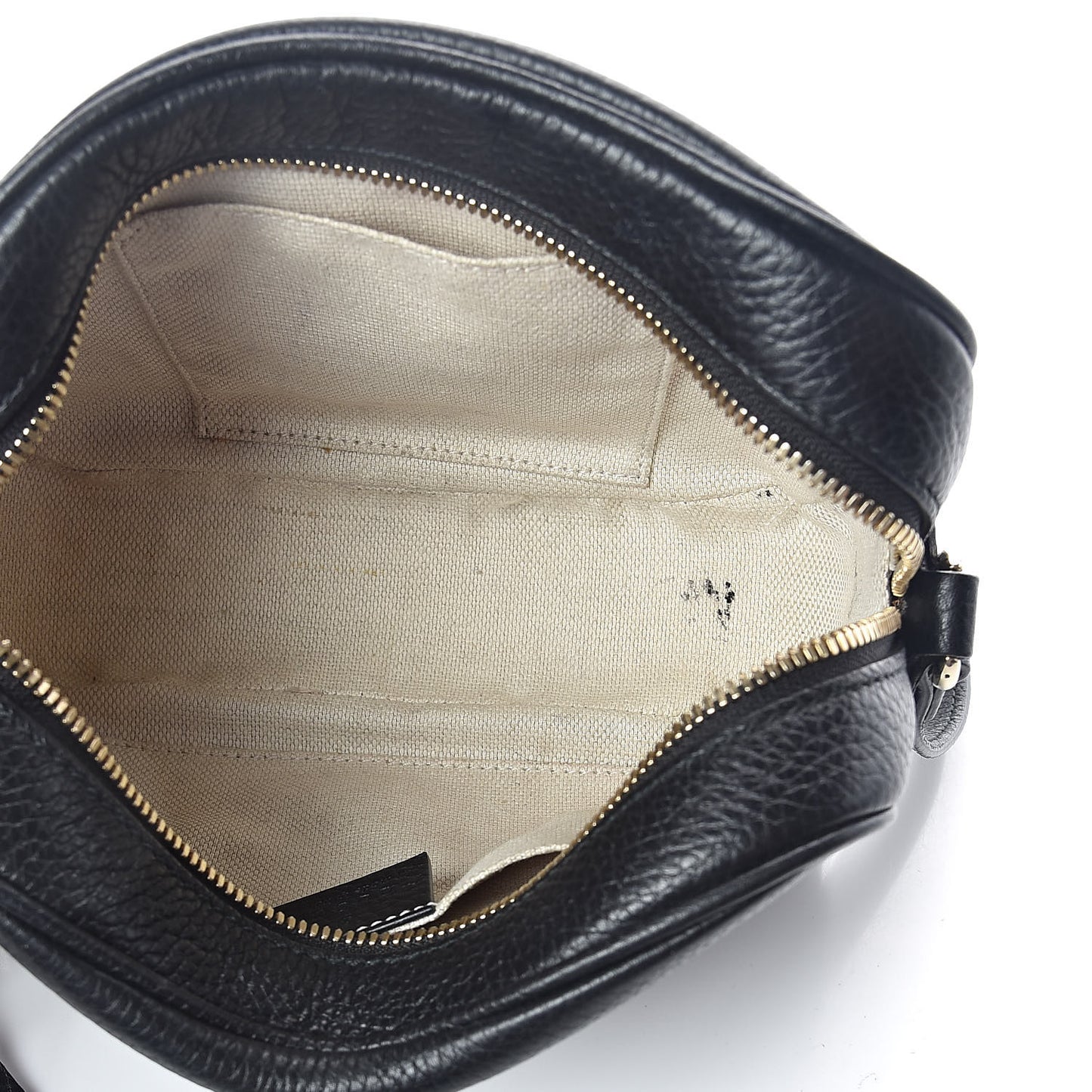 Pebbled Calfskin Small Soho Disco Bag Black