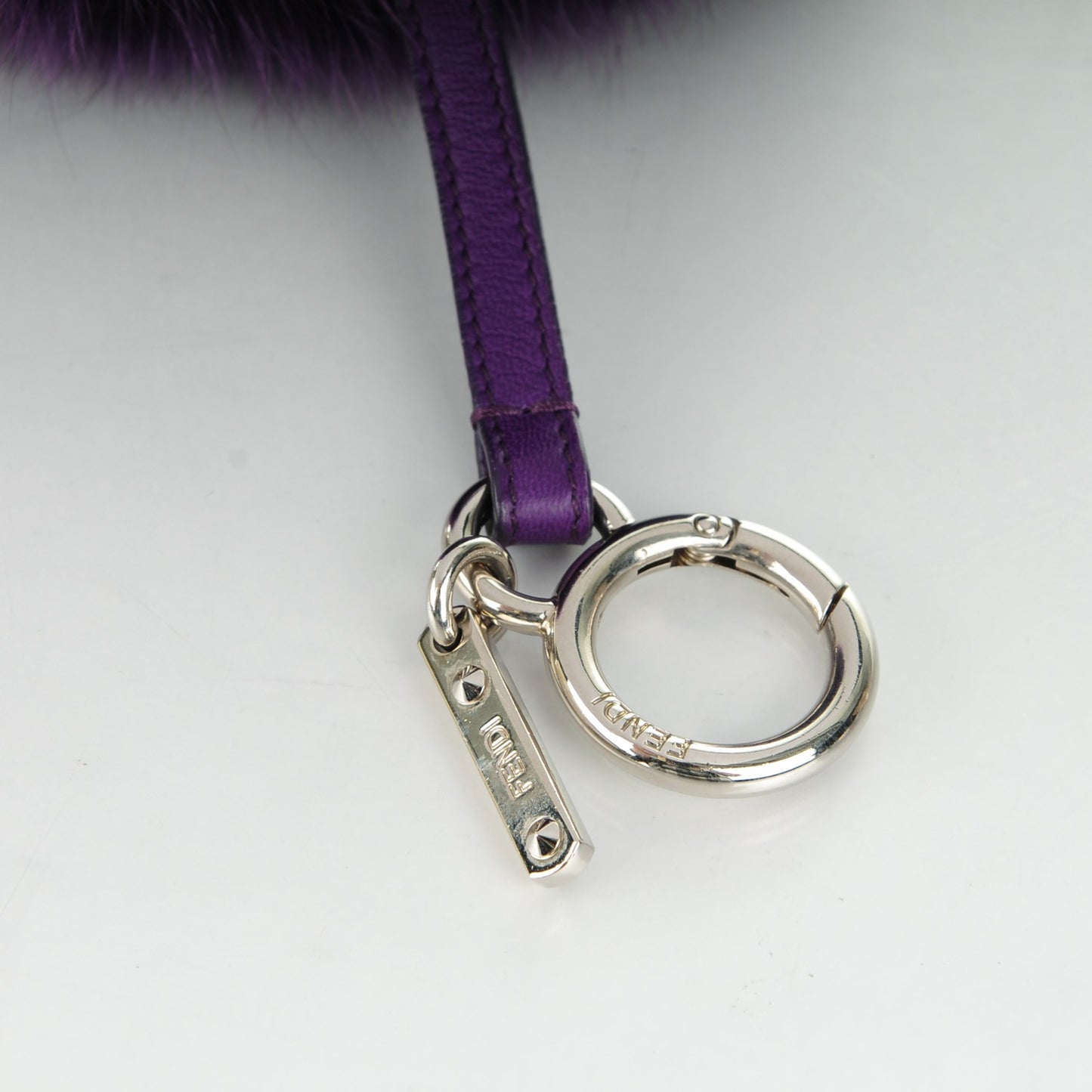 Fox Fur Shiny Nappa Bi-Color M ABCharm Bag Charm Viola Lago Viola Plus
