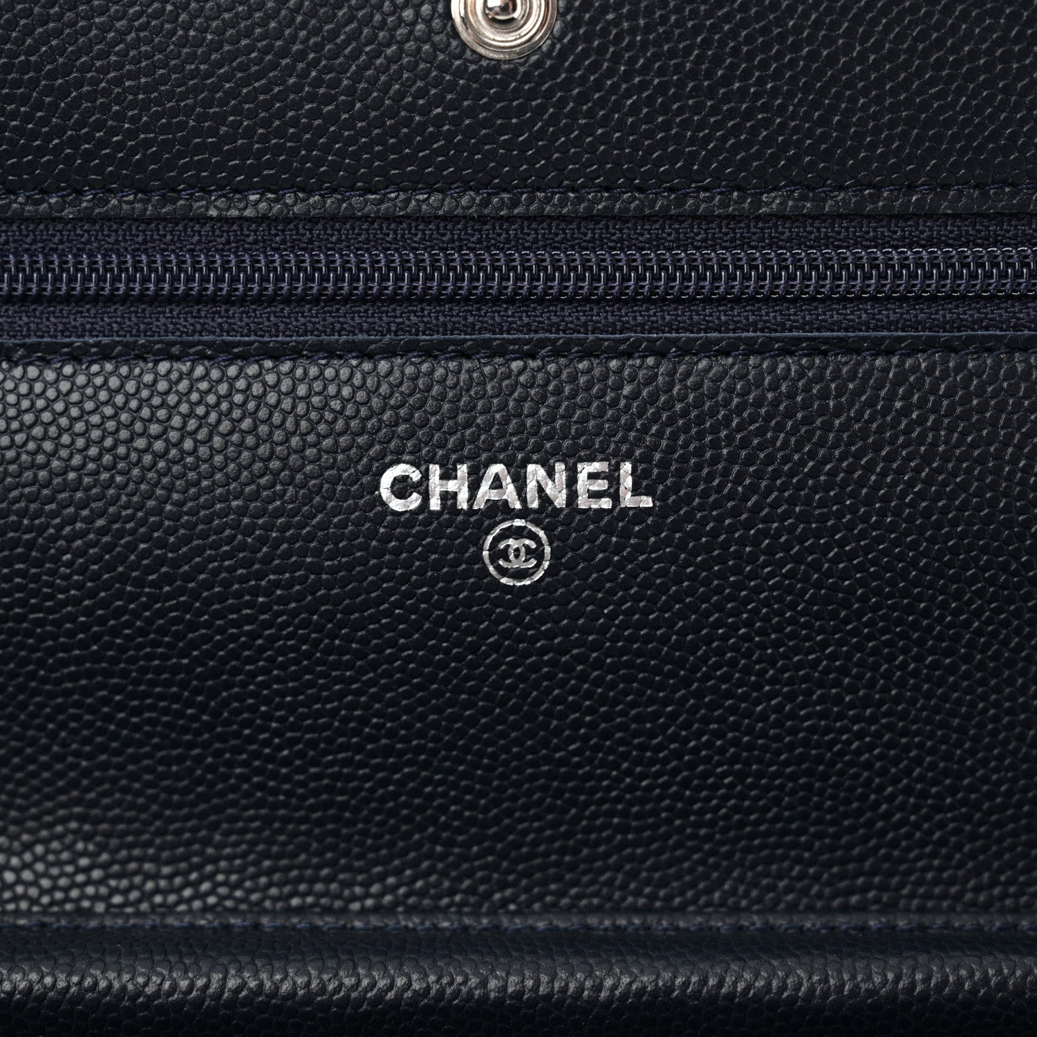 Chanel Caviar Quilted Wallet on Chain WOC Navy Blue 6 of 14