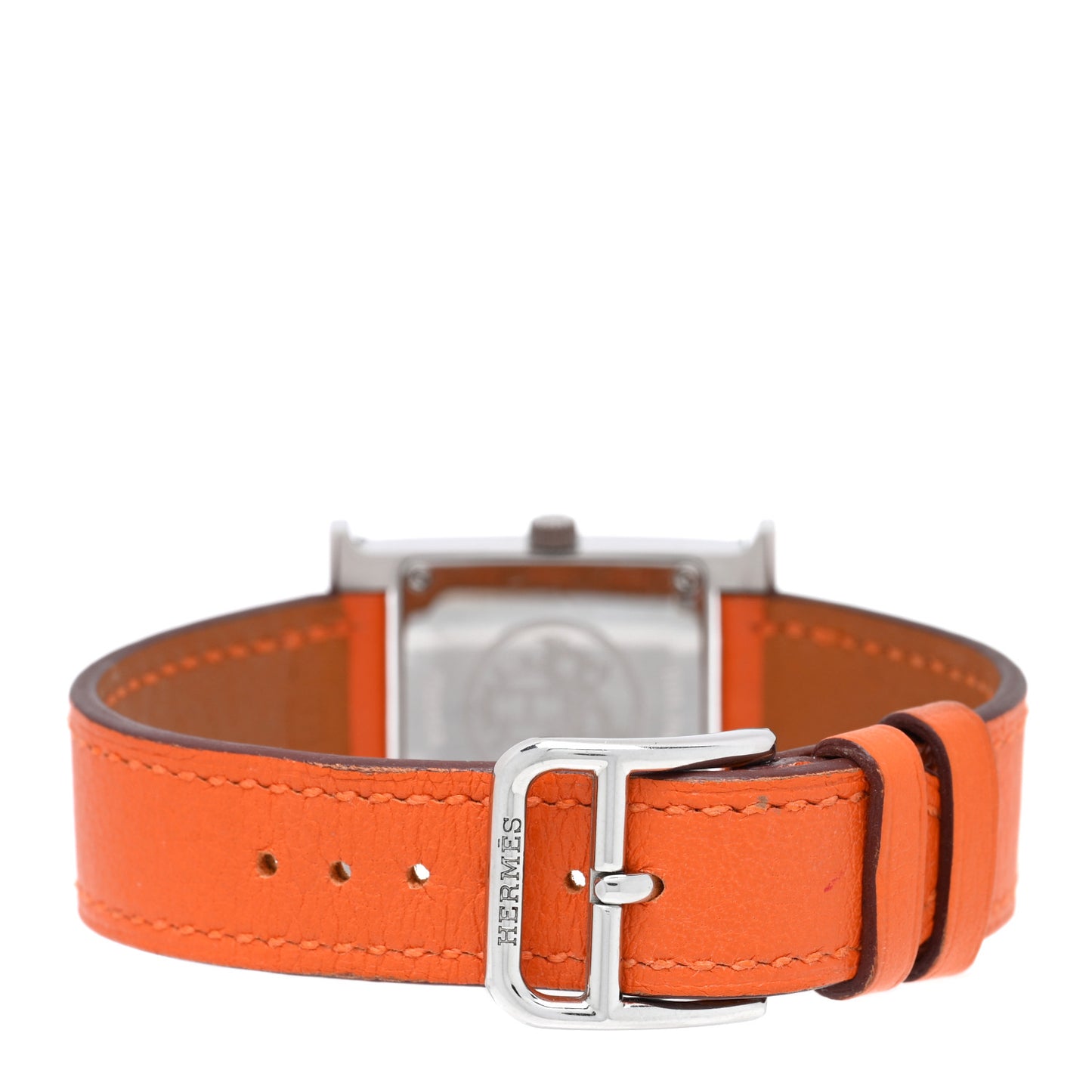 Stainless Steel Swift 21mm Heure H Hour Quartz Watch Orange
