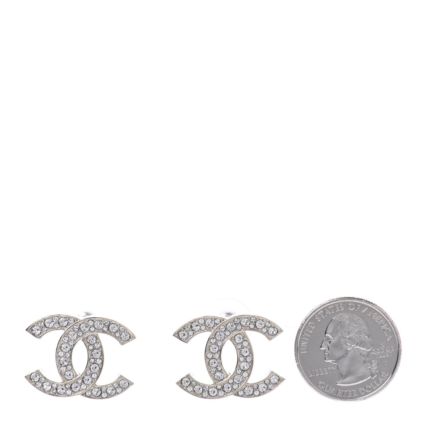 Crystal CC Stud Earrings Gold