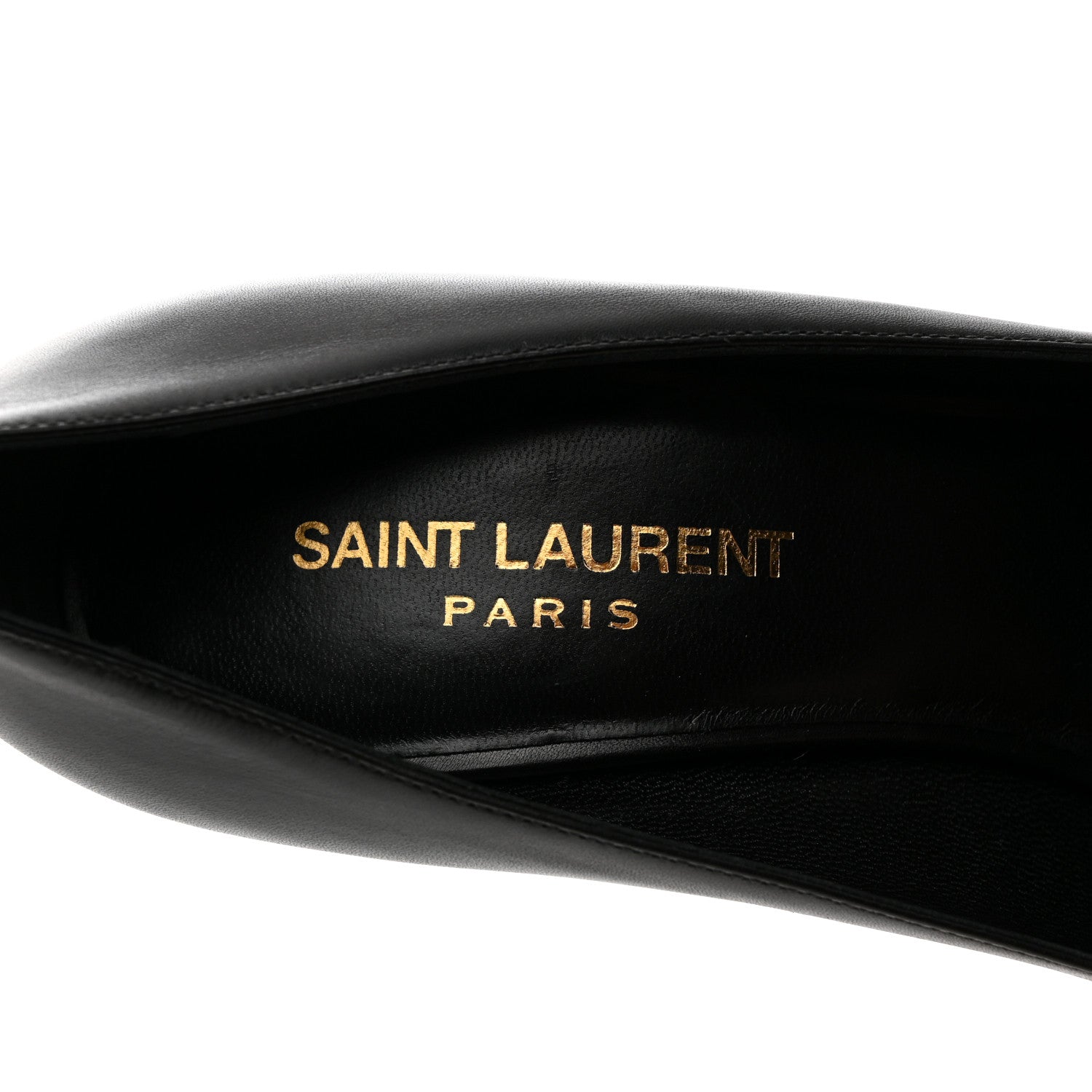 Saint Laurent Calfskin Bi-Color Cap Toe 105 Pumps 36.5 Black Porcellana 6 of 9