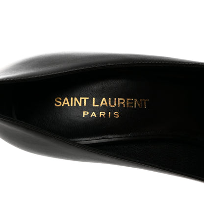 Saint Laurent Calfskin Bi-Color Cap Toe 105 Pumps 36.5 Black Porcellana 6 of 9