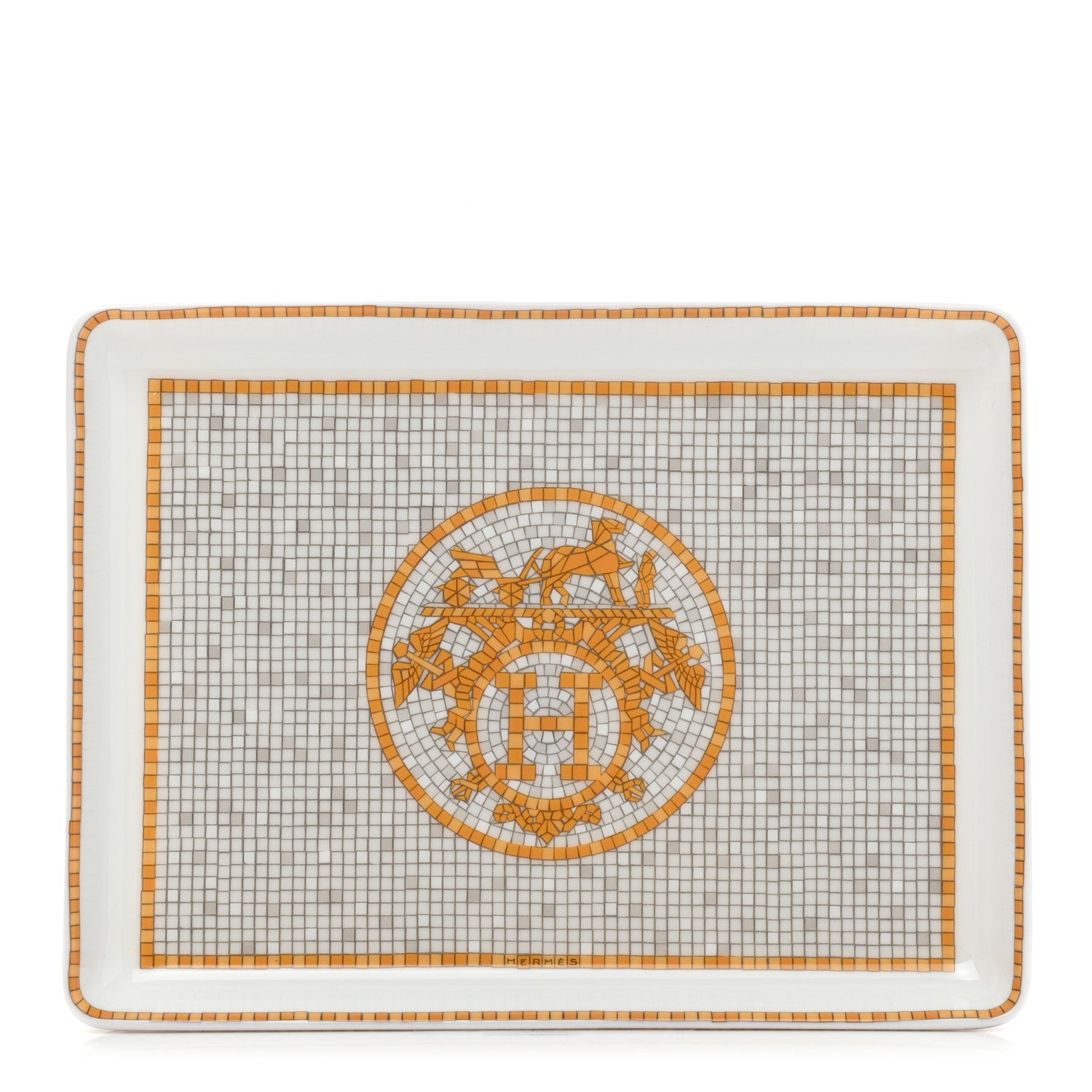 Hermes Porcelain Mosaique au 24 Gold Sushi Plate 1 of 7
