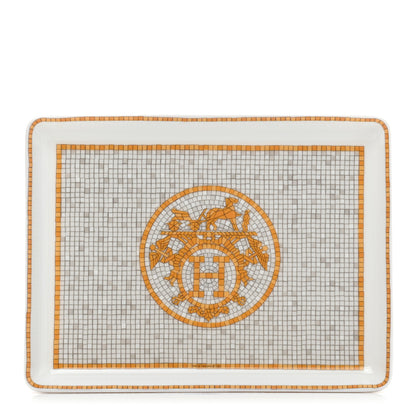 Hermes Porcelain Mosaique au 24 Gold Sushi Plate 1 of 7
