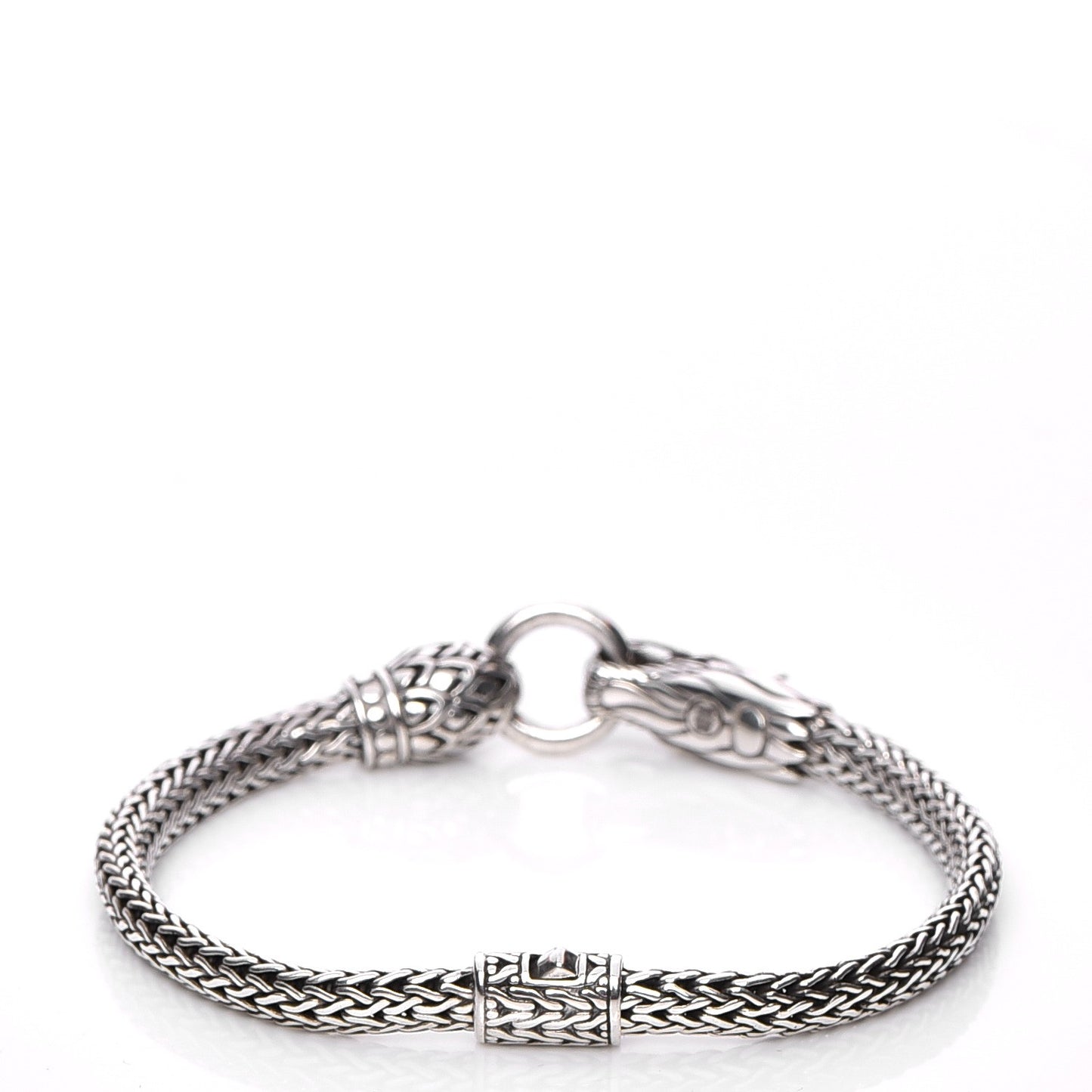 Sterling Silver 18K Yellow Gold Dragon Head Bracelet M