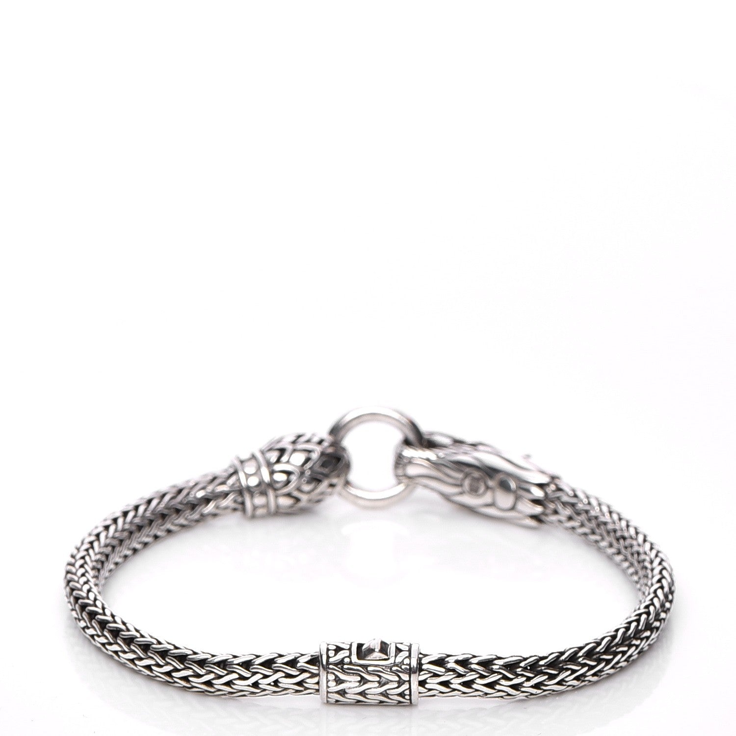 John Hardy Sterling Silver 18K Yellow Gold Dragon Head Bracelet M 3 of 6