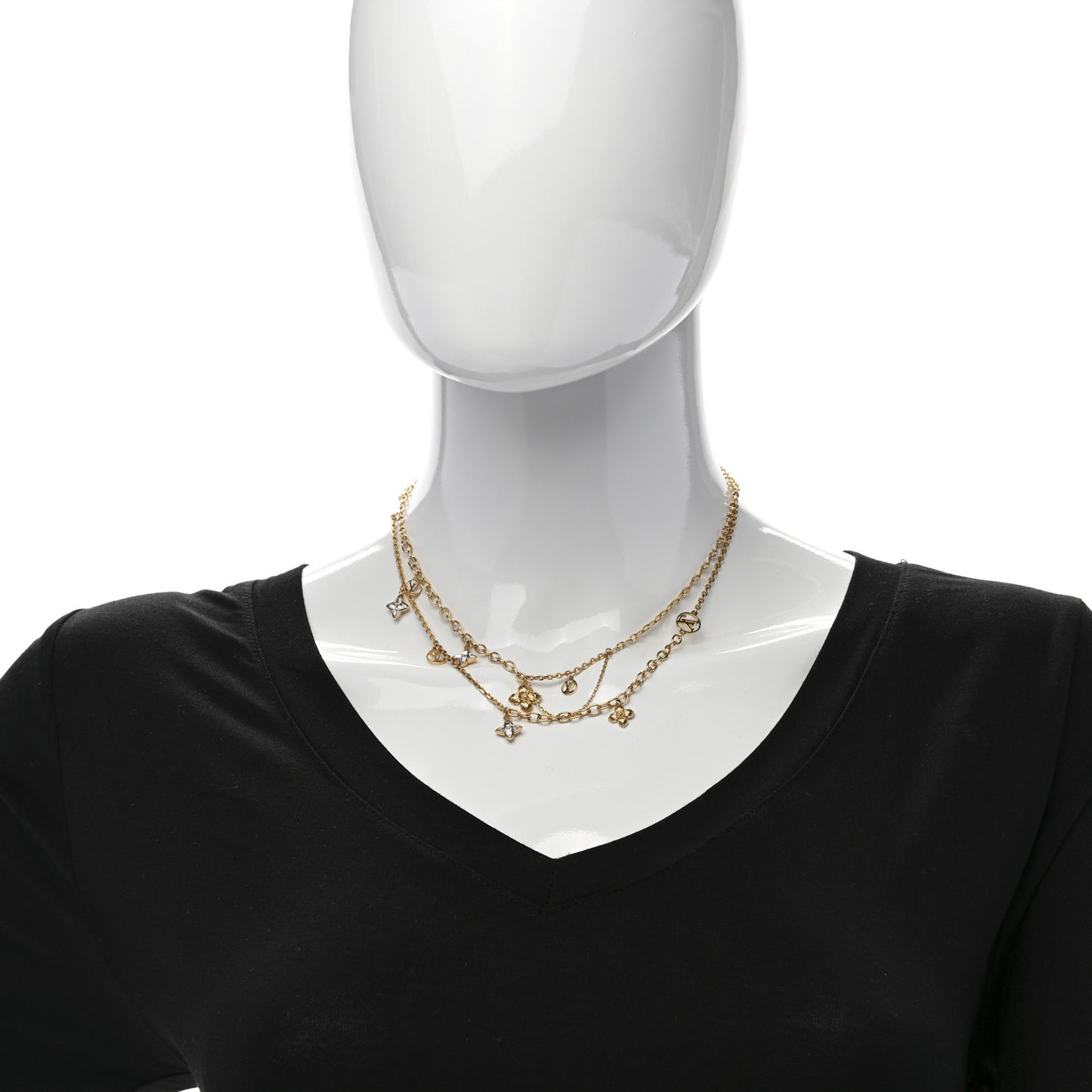 Metal Blooming Strass Necklace Gold