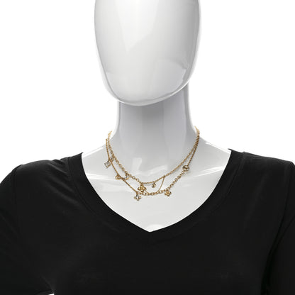 Louis Vuitton Metal Blooming Strass Necklace Gold 2 of 6