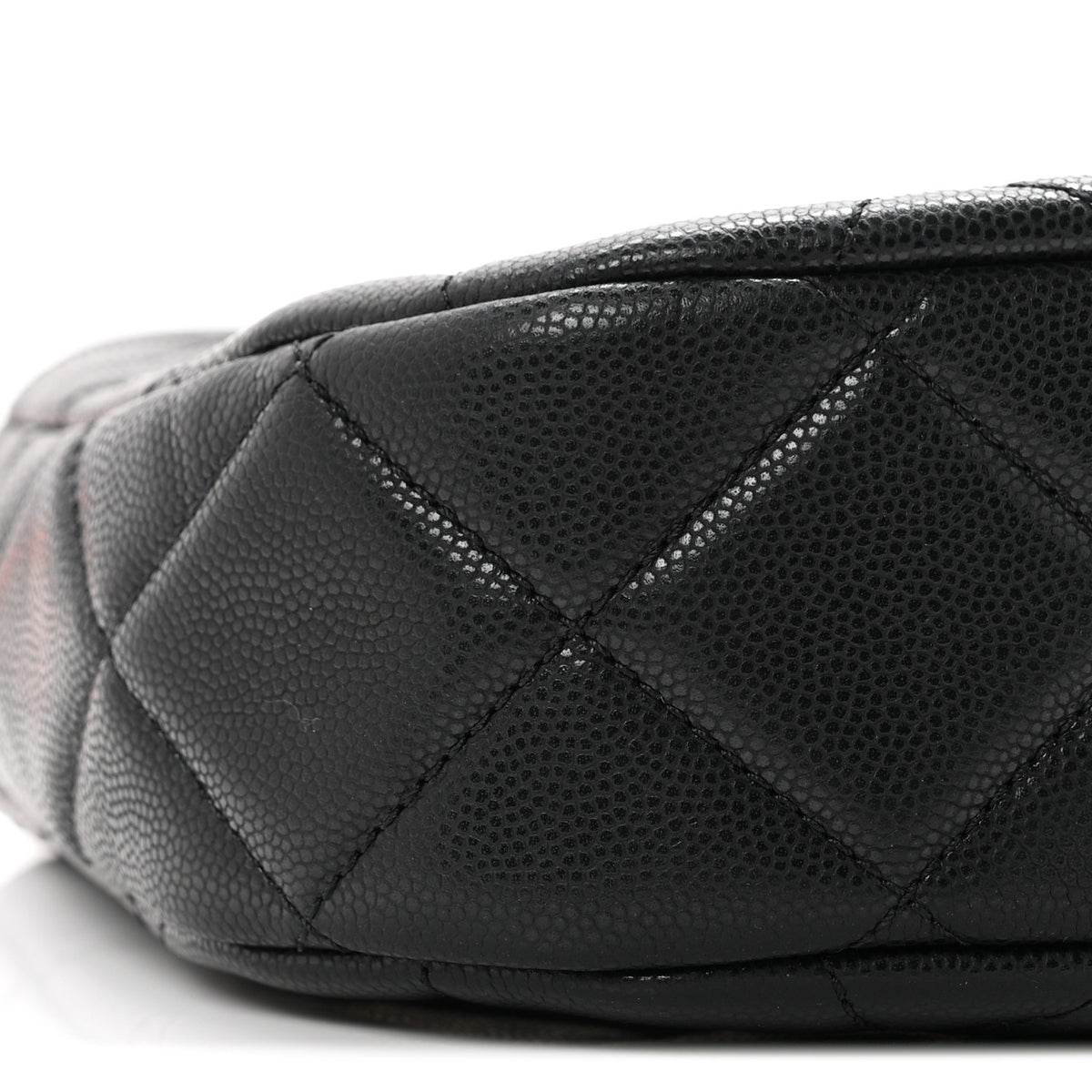Caviar Quilted Triple Chain Hobo Black