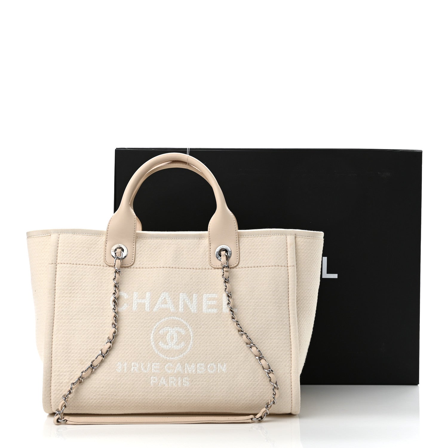 Chanel Mixed Fibers Small Deauville Tote White 14 of 14