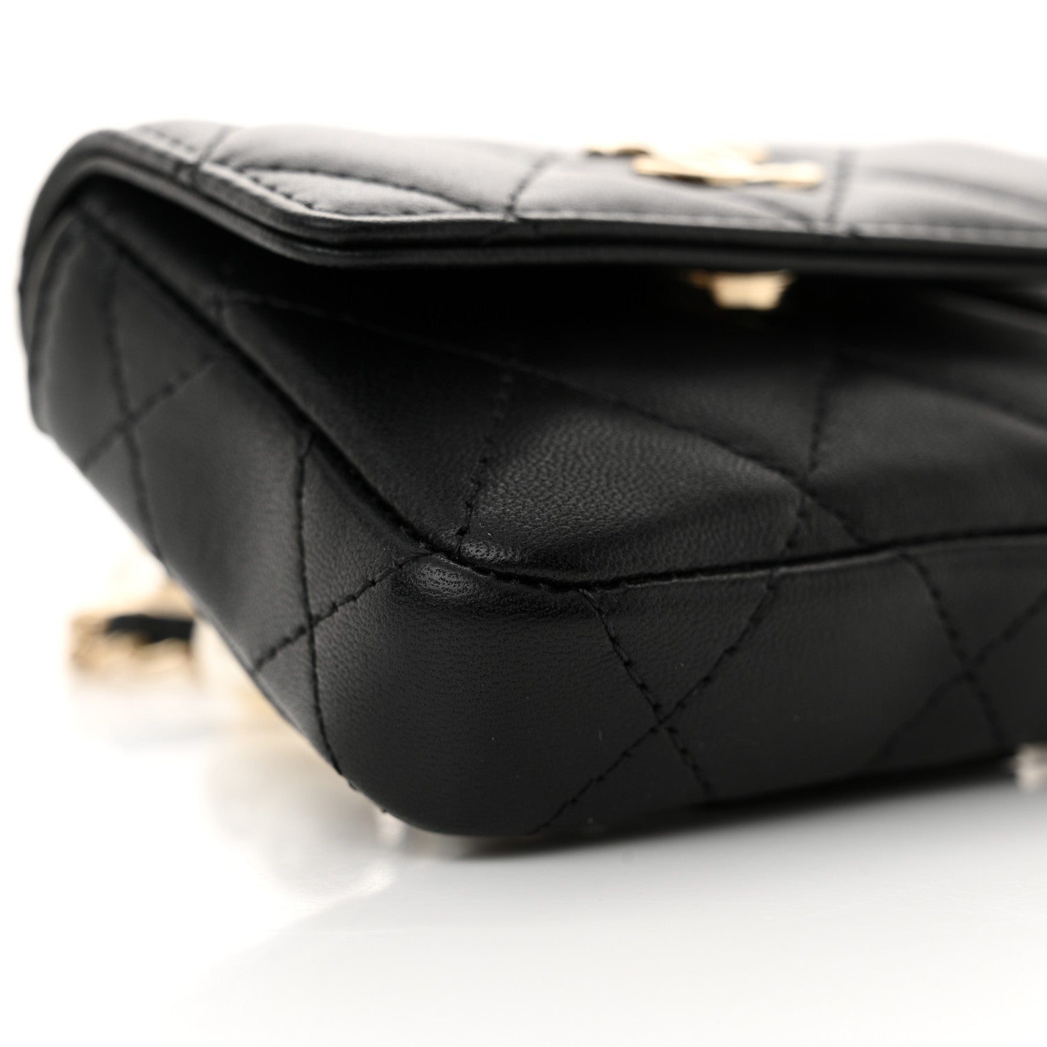 Chanel Lambskin Quilted Pearl Chain Belt Bag Black 10 of 12