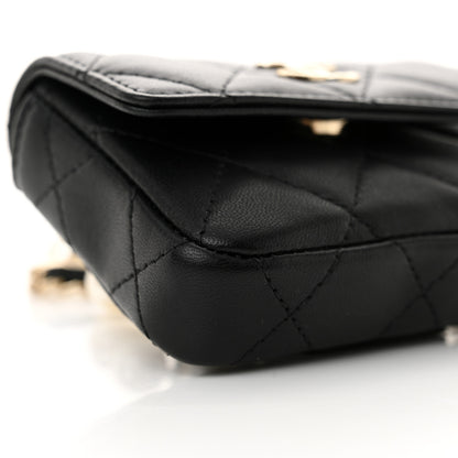 Chanel Lambskin Quilted Pearl Chain Belt Bag Black 10 of 12