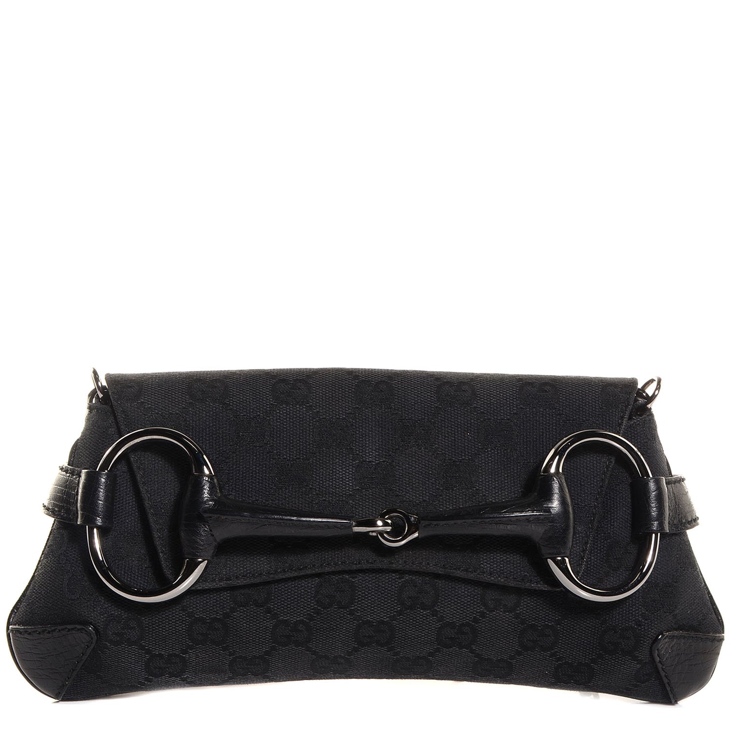 Monogram Horsebit Chain Clutch Black