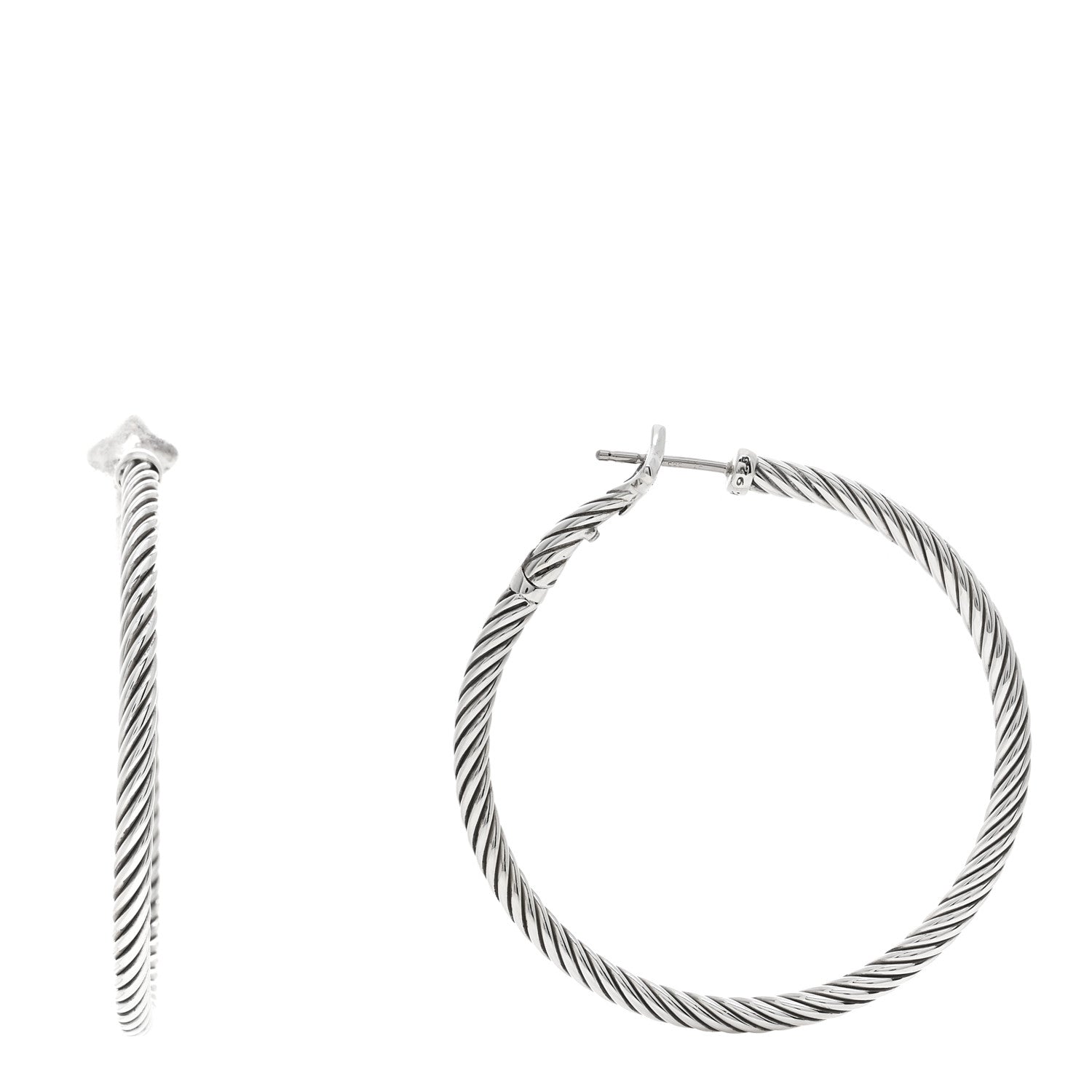 David Yurman Sterling Silver 45mm Cable Classics Hoop Earrings 1 of 4
