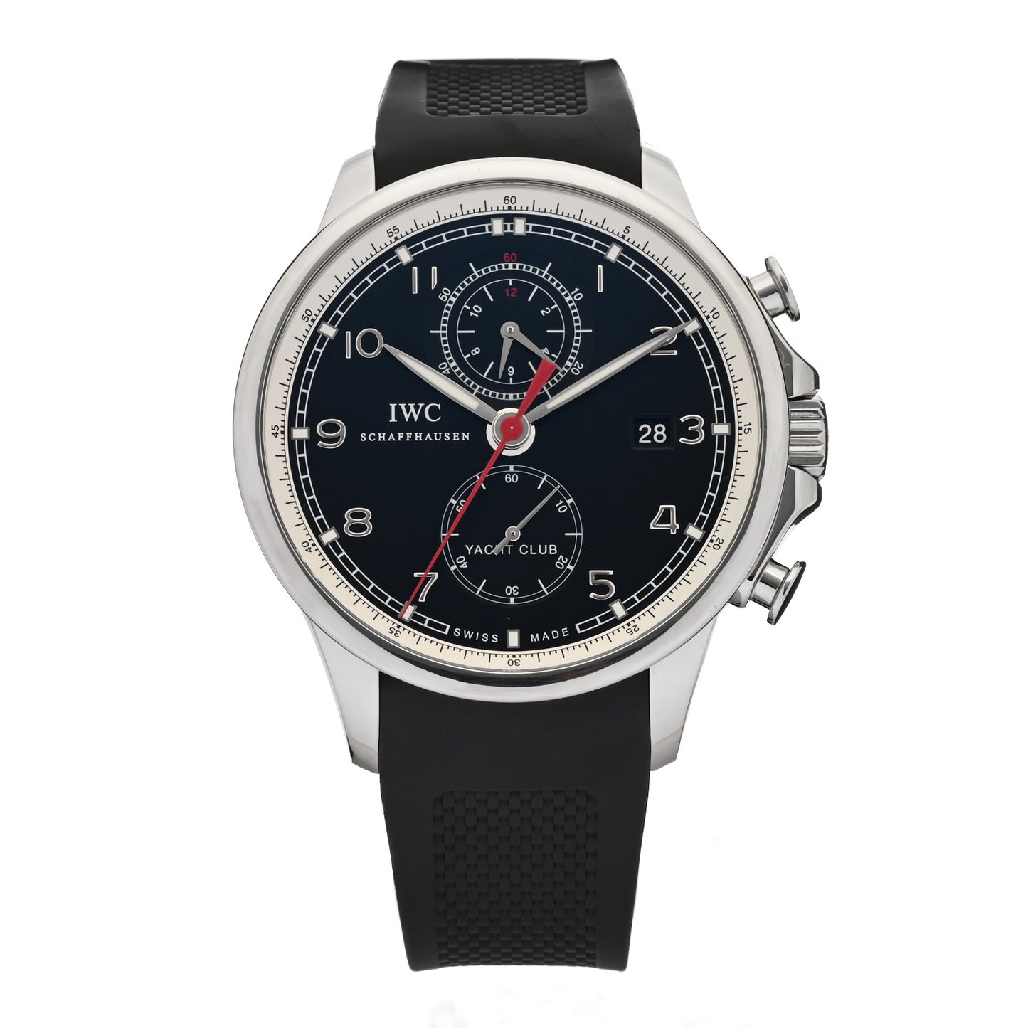 Stainless Steel Rubber 43mm Portugieser Yacht Club Chronograph Automatic Watch IW390503