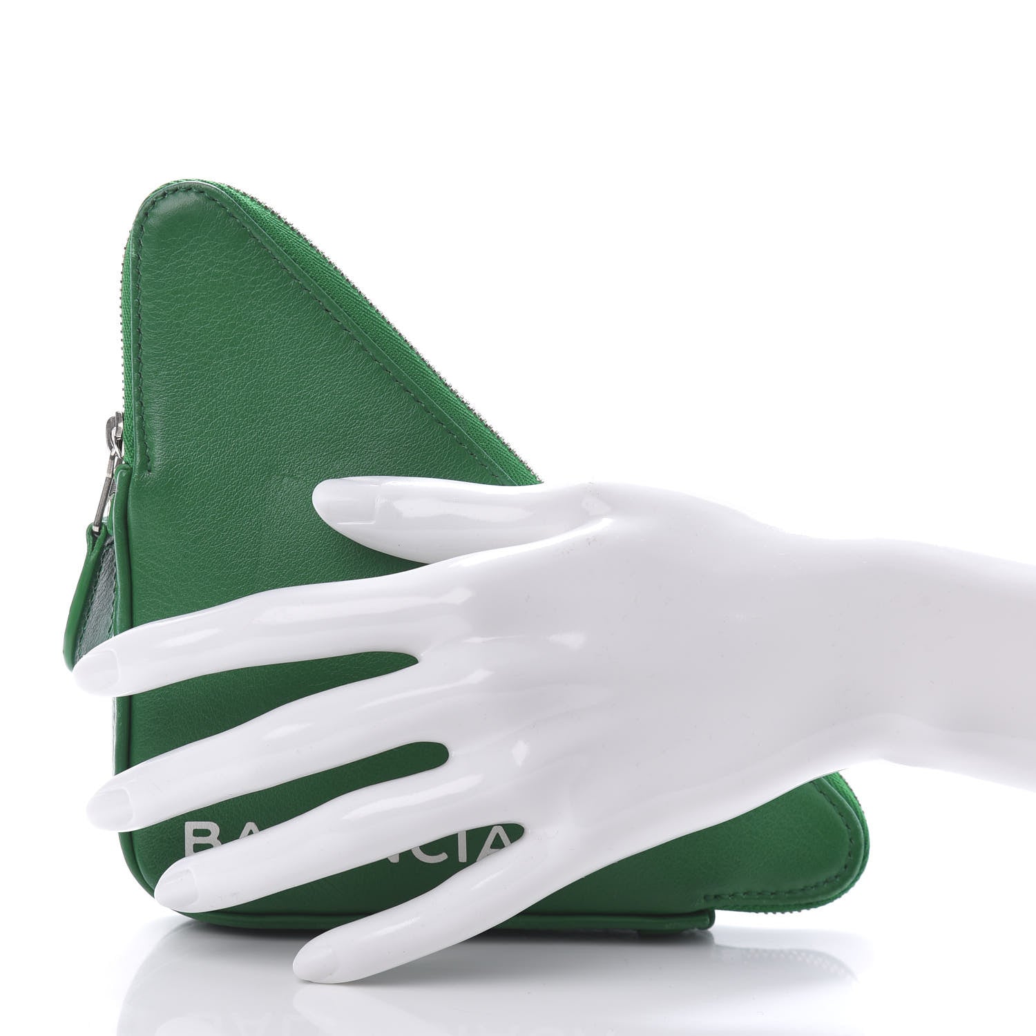 Balenciaga Shiny Day Calfskin Triangle Pouch S Vert Irlandais 2 of 10