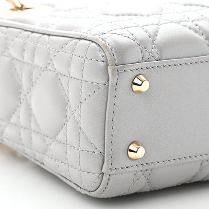 Christian Dior Lambskin Cannage Mini Lady Dior Gray Opaline Gray Opaline 9 of 10
