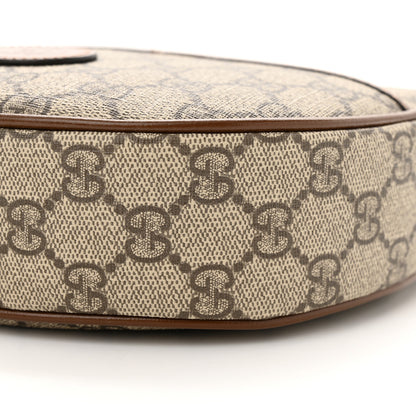 Gucci GG Supreme Monogram Azalea Calfskin Mini Retro Interlocking G Half Moon Bag Beige Ebony Brown Sugar 10 of 11