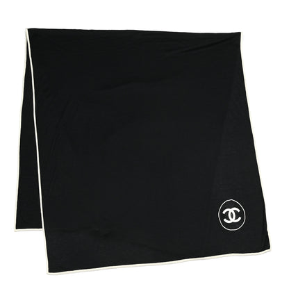 Chanel Cashmere Silk CC Scarf Black 2 of 4