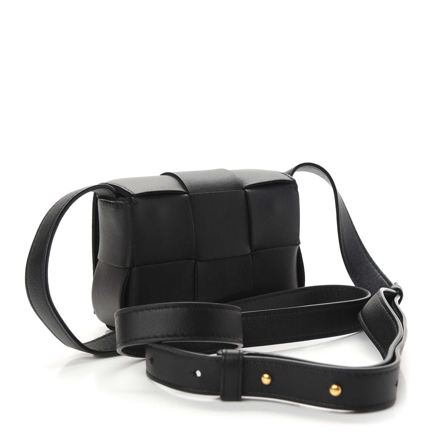 Lambskin Maxi Intrecciato Extra Mini Cassette Crossbody Bag Black