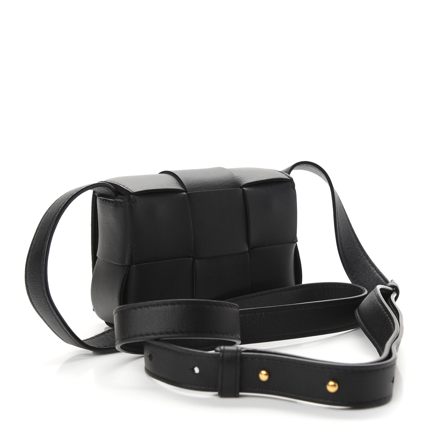 Bottega Veneta Lambskin Maxi Intrecciato Extra Mini Cassette Crossbody Bag Black 3 of 8