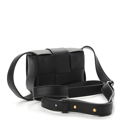 Bottega Veneta Lambskin Maxi Intrecciato Extra Mini Cassette Crossbody Bag Black 3 of 8