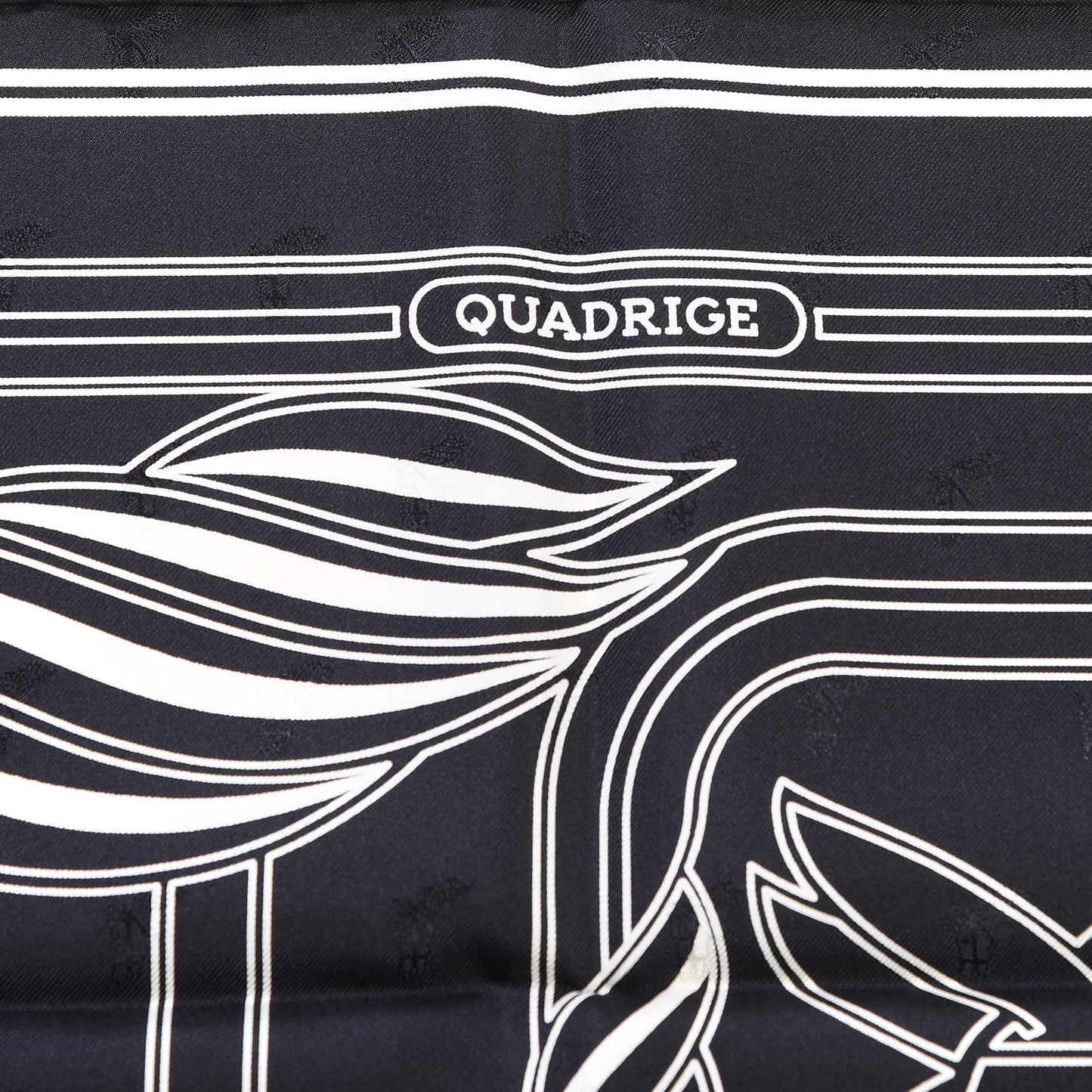 Silk Quadrige Au Fil Scarf 70 Black Creme