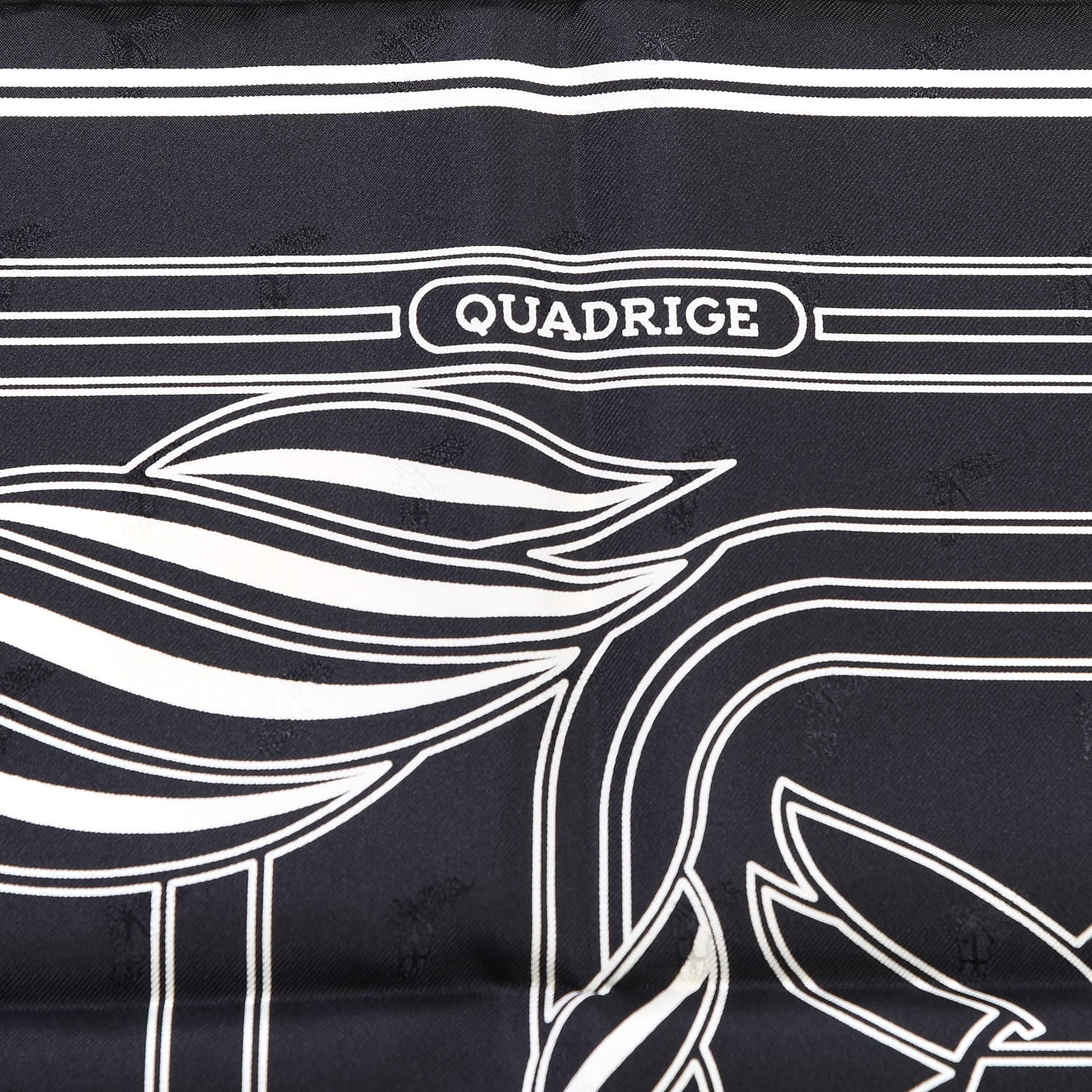 Hermes Silk Quadrige Au Fil Scarf 70 Black Creme 4 of 6