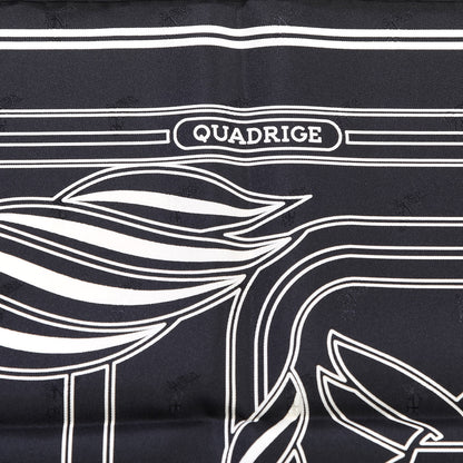 Hermes Silk Quadrige Au Fil Scarf 70 Black Creme 4 of 6