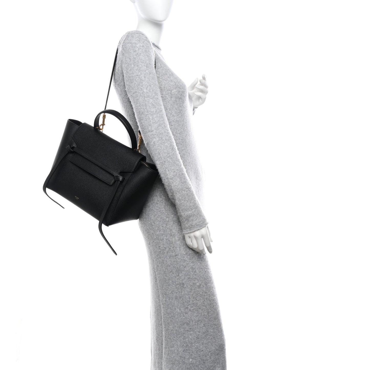 Grained Calfskin Mini Belt Bag Black