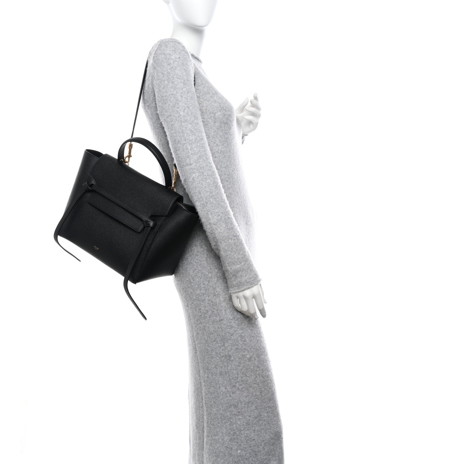 Celine Grained Calfskin Mini Belt Bag Black 2 of 11
