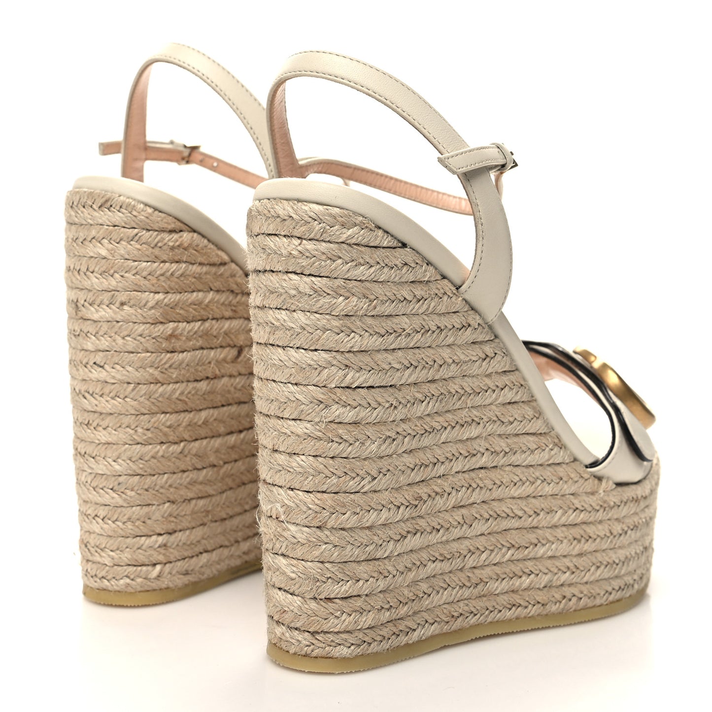 Lifford Calfskin Aitana Espadrille Platform 45/130mm Wedge Sandals 36.5 Mystic White