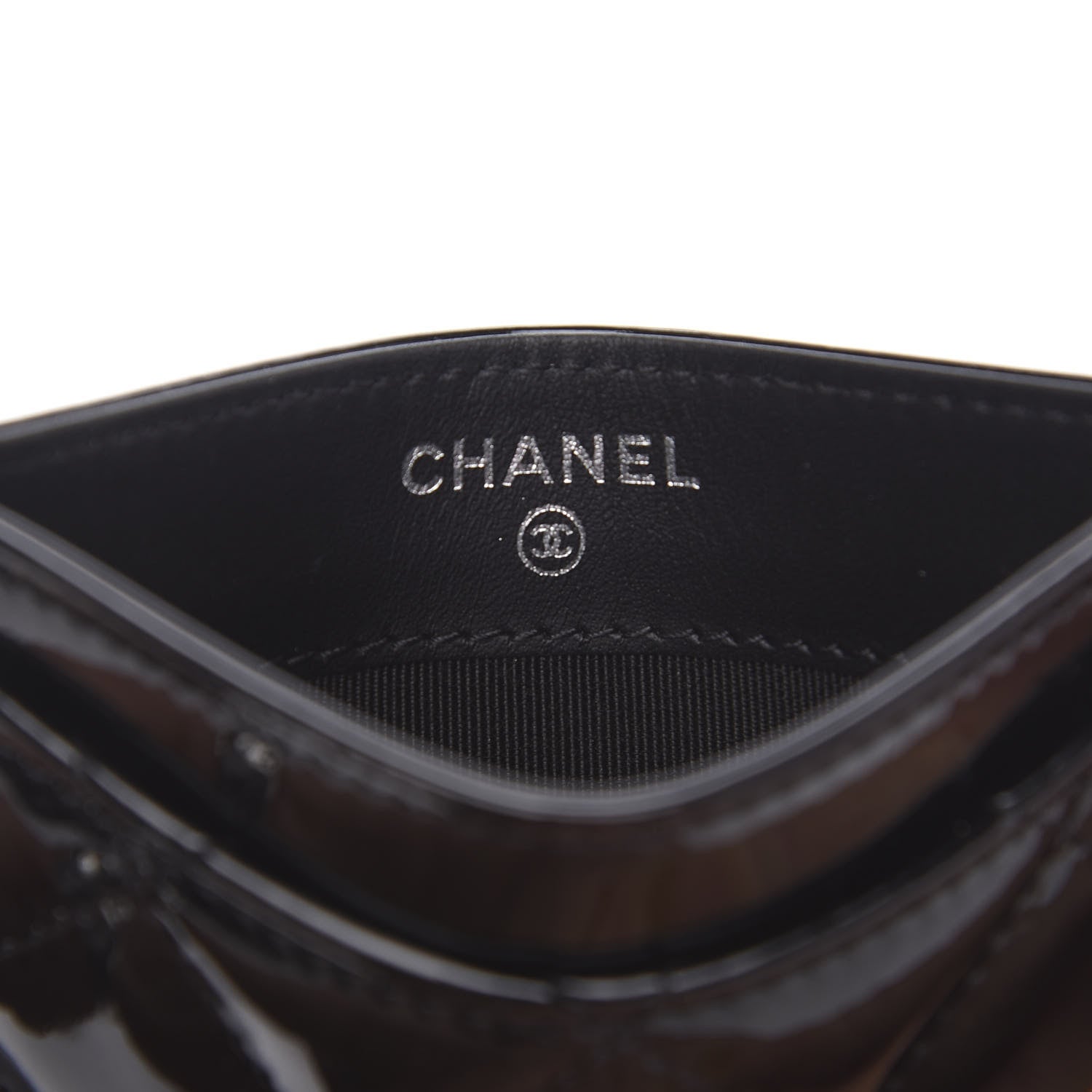 Chanel Patent Calfskin Quilted Card Holder Black 5 of 7