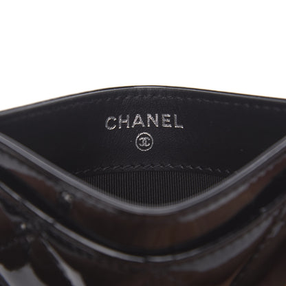 Chanel Patent Calfskin Quilted Card Holder Black 5 of 7