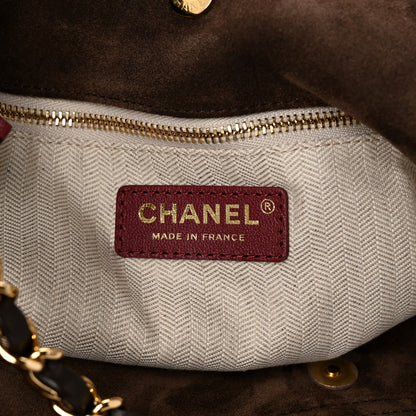 Chanel Suede Quilted Neo Cabas Small Shopping Tote Dark Brown 7 of 11