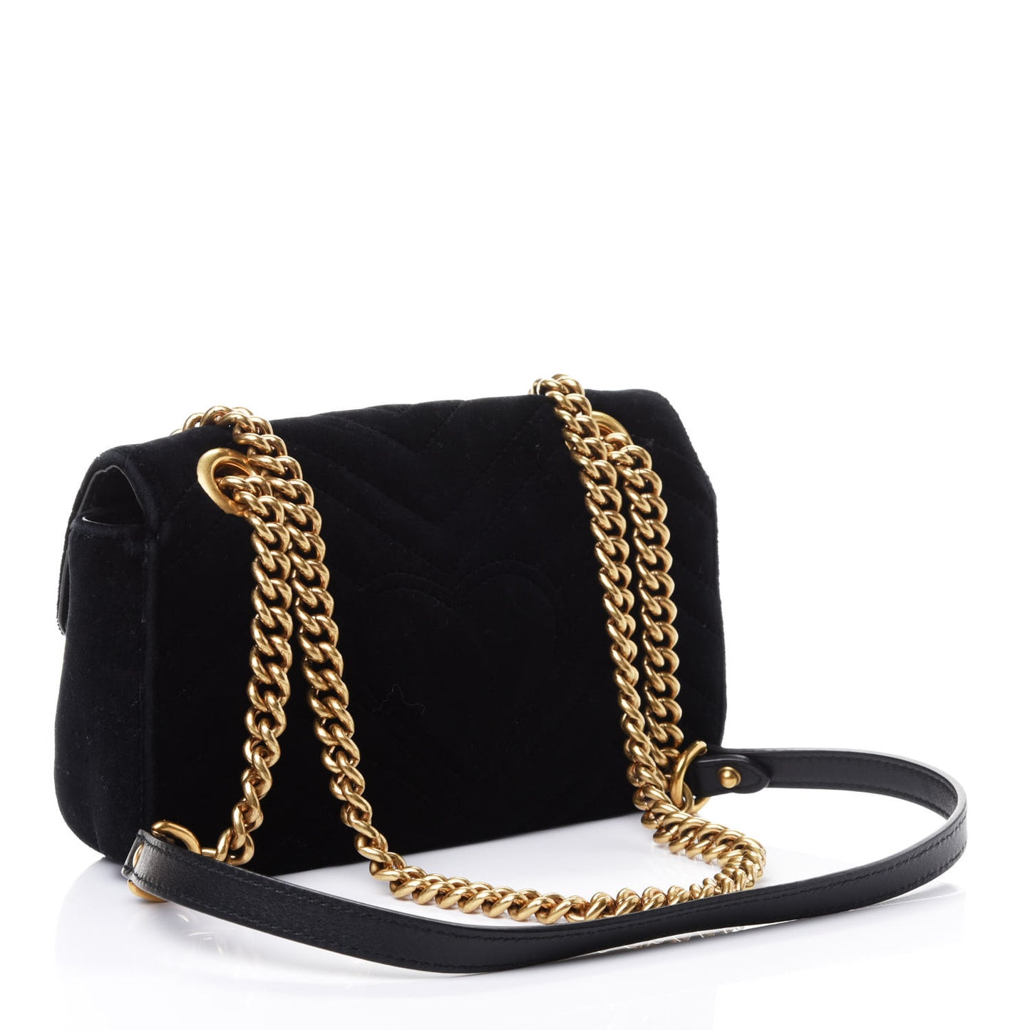 Velvet Matelasse Mini GG Marmont Shoulder Bag Black
