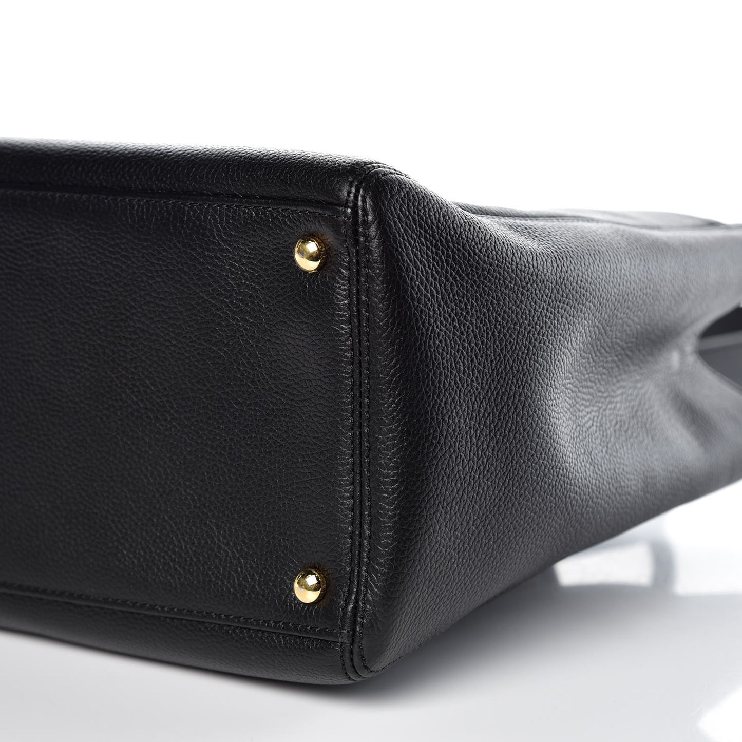 Calfskin Cerf Executive Shopper Tote Black