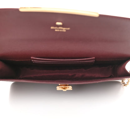 Salvatore Ferragamo Hammered Calfskin Gancio Wallet On Chain Burgundy 5 of 11