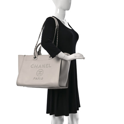 Chanel Caviar Medium Studded Deauville Tote White 2 of 15