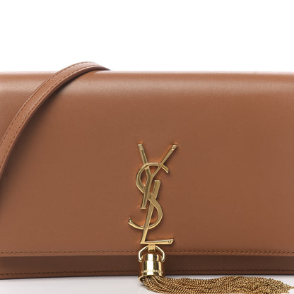 Saint Laurent Smooth Calfskin Classic Monogram Kate Tassel Chain Wallet Brown 10 of 11