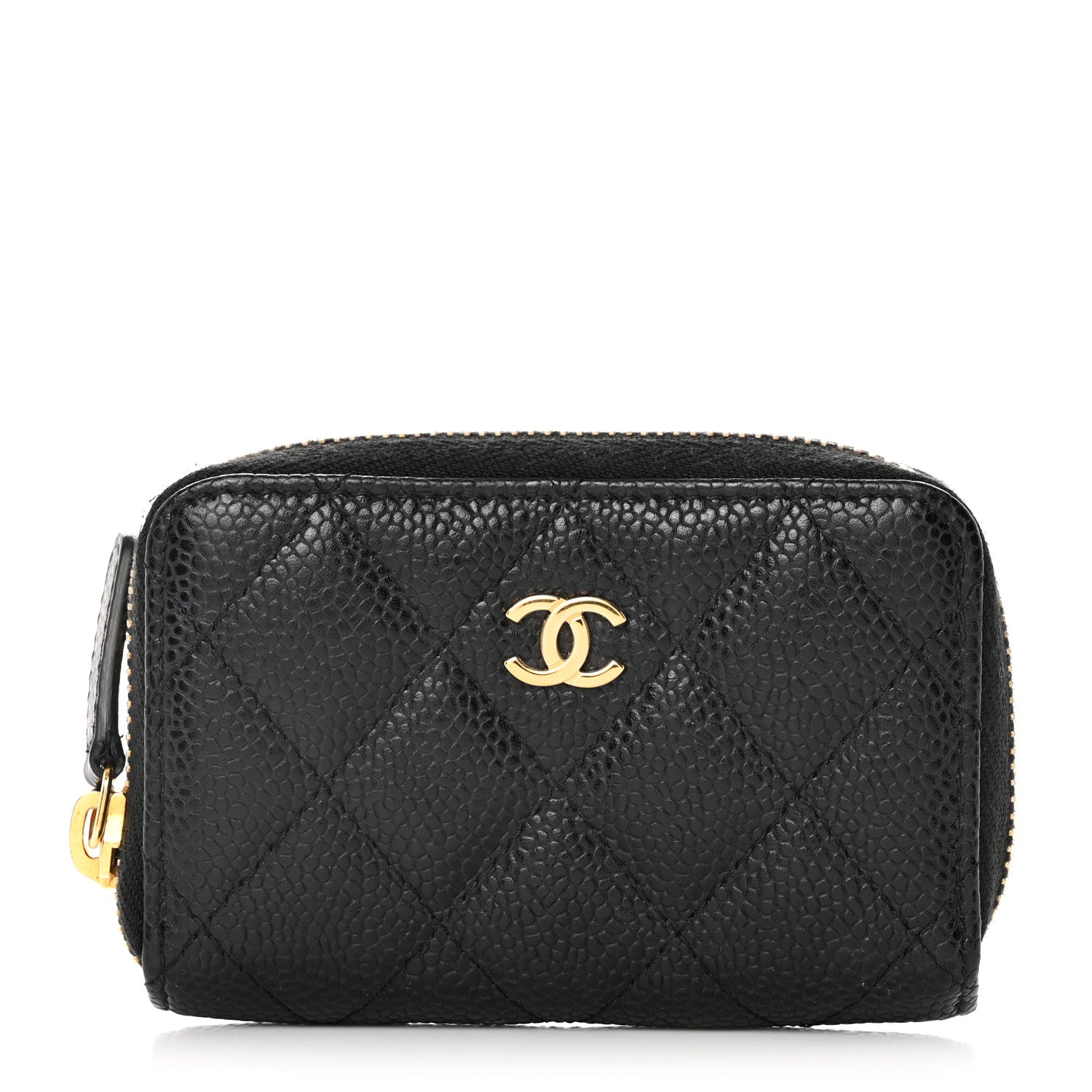 Chanel Caviar Quilted Zip Coin Purse Black 1 of 8