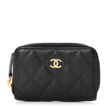 Chanel Caviar Quilted Zip Coin Purse Black 1 of 8