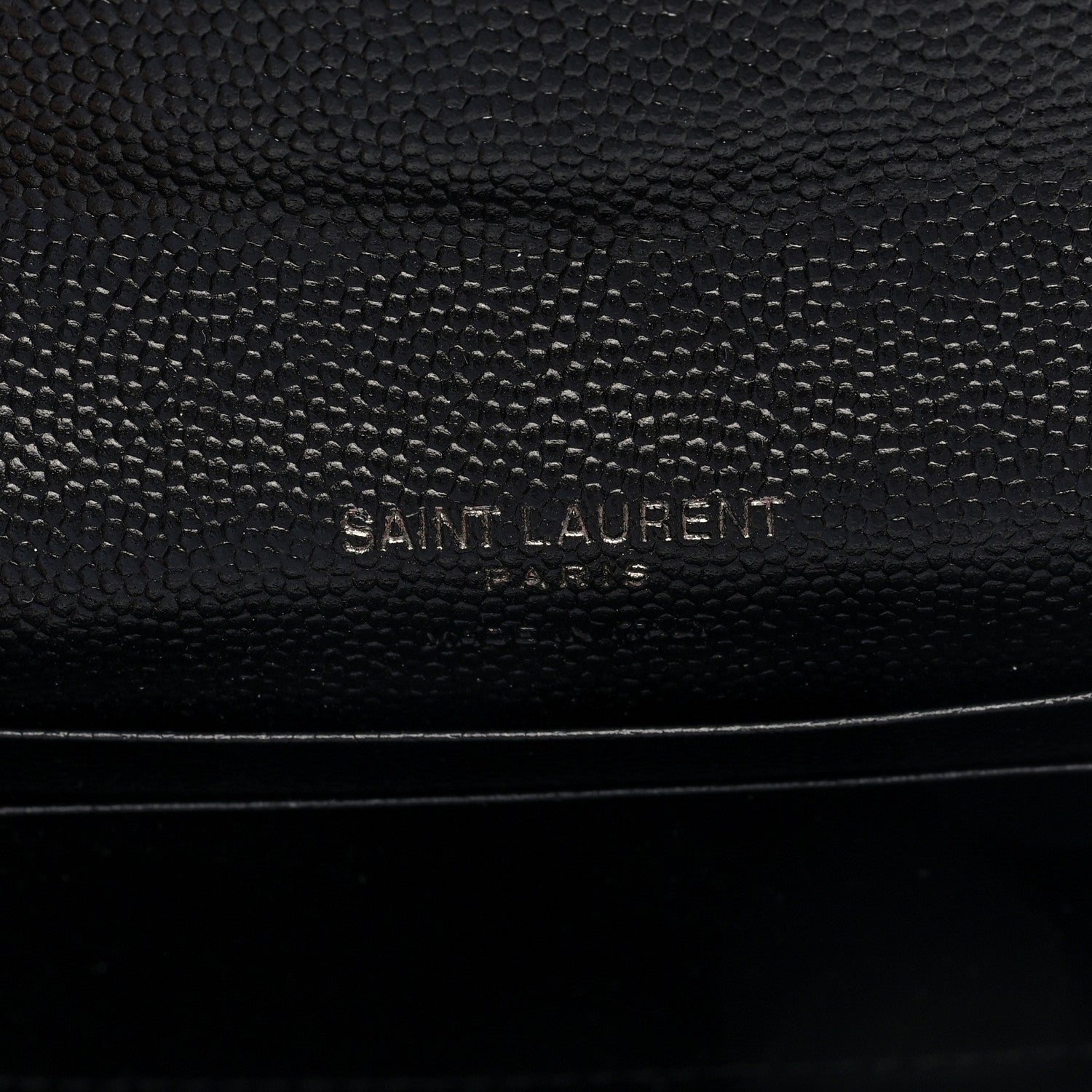 Saint Laurent Grain De Poudre Matelasse Chevron Small Monochome Monogram Envelope Wallet Black 7 of 7