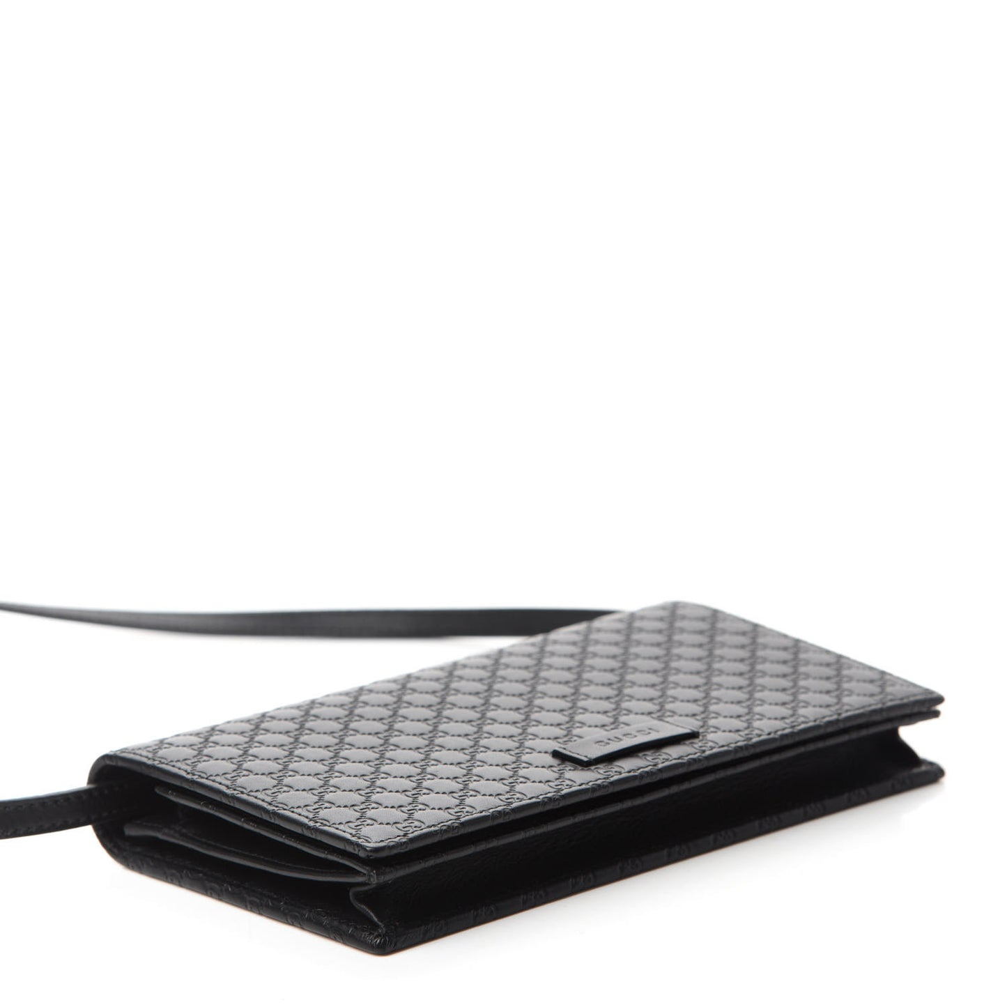 Microguccissima Crossbody Wallet Black