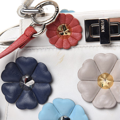 Fendi Nappa Flowerland Mini Peekaboo Iconic Satchel White Ice Multicolor 14 of 19
