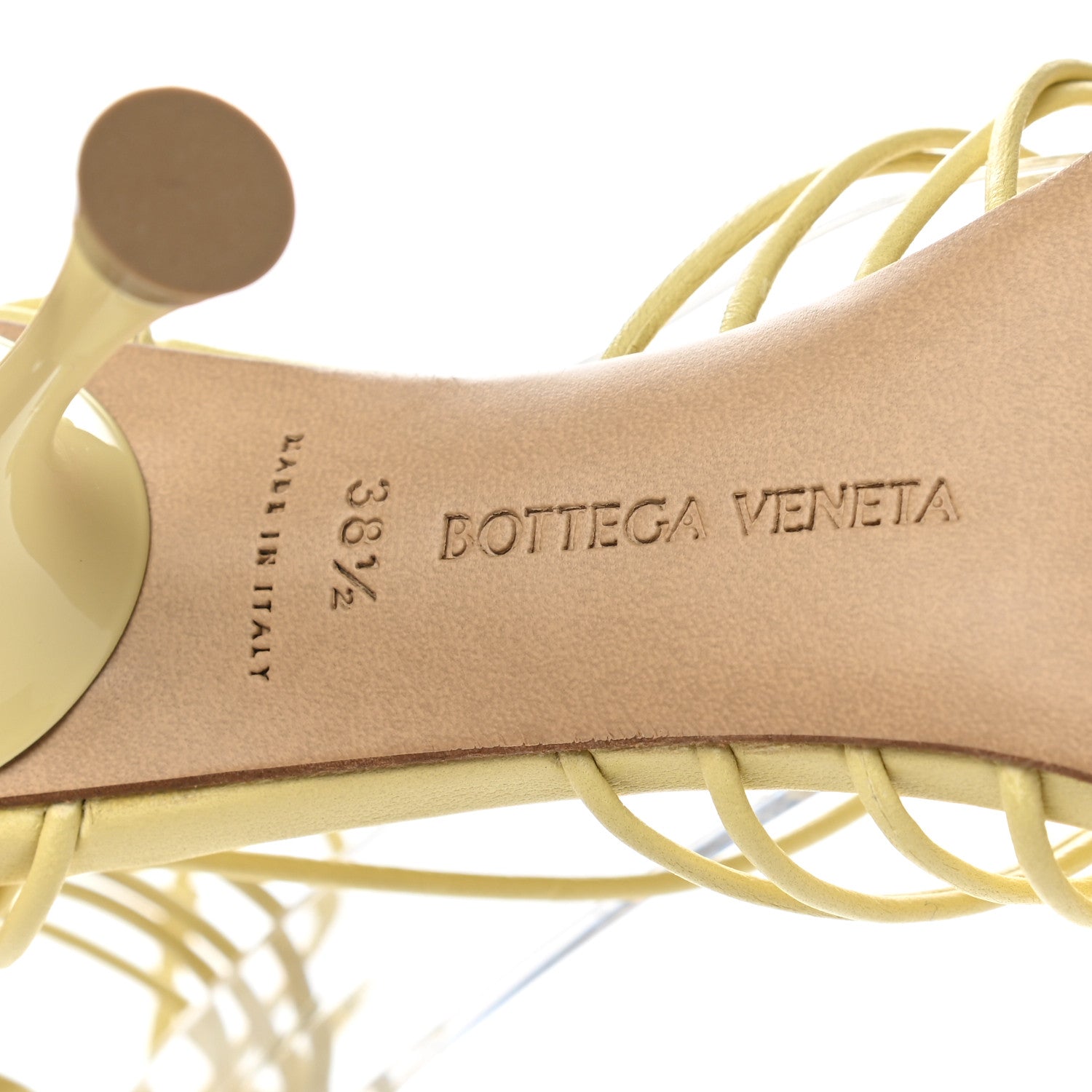 Bottega Veneta Nappa Dot Ankle Tie Sandals 38.5 Moon Beam 6 of 8